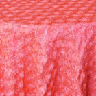 Rental Table Linen Round Satin Rosette Tablecloth - Coral