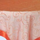 Rental Table Overlay Topper Embroidered Organza - Orange